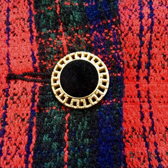 Vintage Plaid Blazer with Velvet Collar - Picture 3 of 7